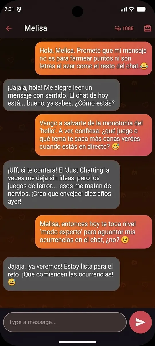 Chat dentro de Instintos